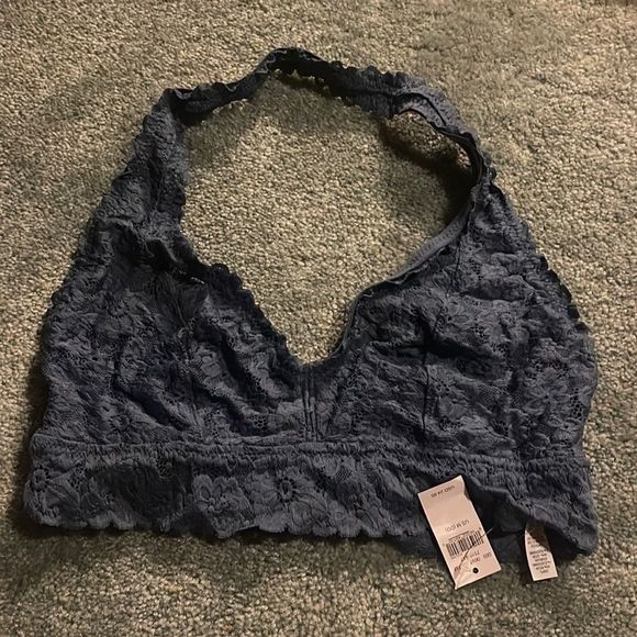Aerie Blue Lace Halter neck strap Lace Bralette sz M NWT - Picture 4 of 6